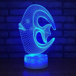 pesce ologramma lampada blu