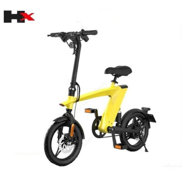 mini bici elettrica di colore giallo