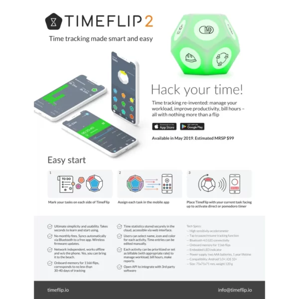 timeflip2 smart time tracker interattivo che puoi gestire il tuo tempo