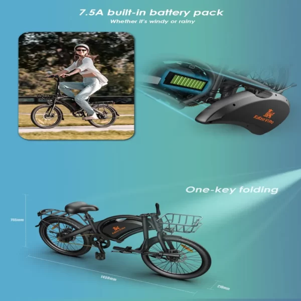 E-bike con batteria ad alta capacità.