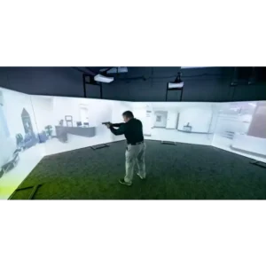 gioco di pistola laser con bersagli proiettati in modalità panoramica
