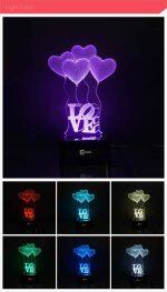 Cuori e Palloncini - Lampada olografica con illuminazione ottica 3D - immagine 15