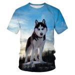 T-shirt Casual Stampata in 3D (Animali)