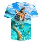 T-shirt Casual Stampata in 3D (Animali) - immagine 11