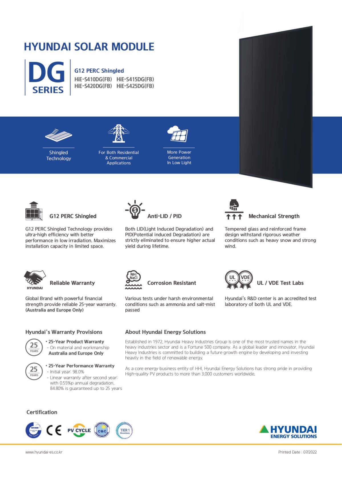 Hyundai Pannello Solare 410W HiE-S410DG(FB) Perc Shingled Full Nero - immagine 4