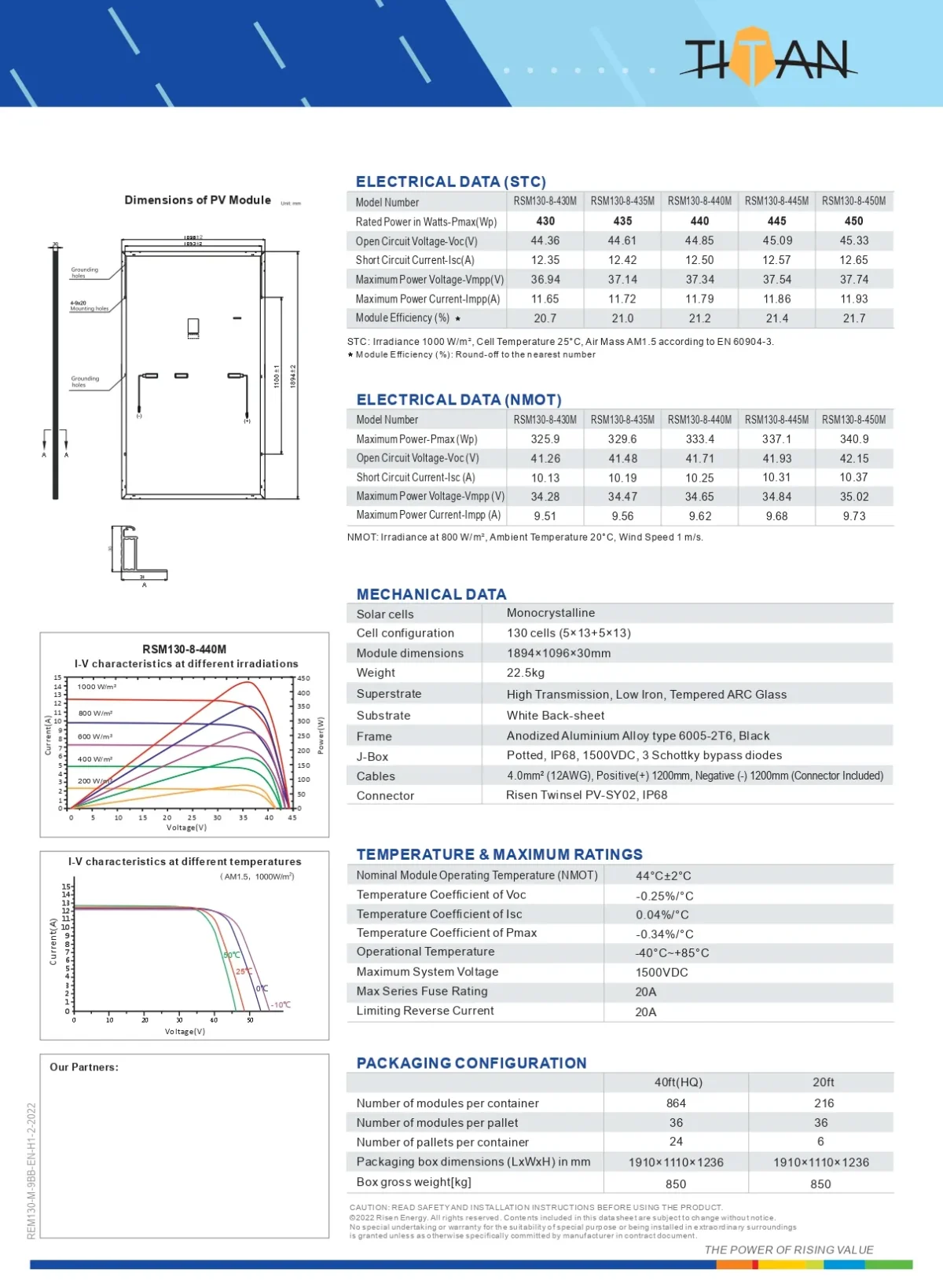 Risen Pannello Solare 440 Watt RSM130-8-440M Cornice Nera - immagine 3
