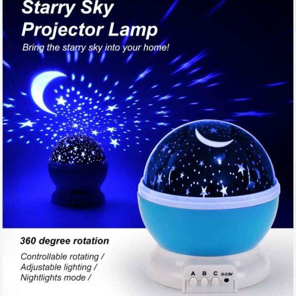 Stelle e Luna - Proiettore Notturno Rotante