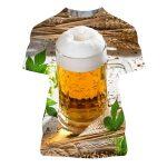 T-shirt Casual da Uomo Stampata in 3D (birra, hamburger, aquila) - immagine 9