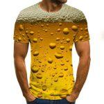 T-shirt Casual da Uomo Stampata in 3D (birra, hamburger, aquila) - immagine 3