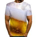 T-shirt Casual da Uomo Stampata in 3D (birra, hamburger, aquila) - immagine 10