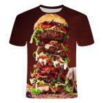 T-shirt Casual da Uomo Stampata in 3D (birra, hamburger, aquila) - immagine 7