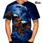 T-shirt Casual da Uomo Stampata in 3D (birra, hamburger, aquila) - immagine 11