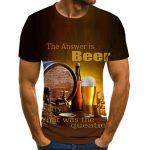 T-shirt Casual da Uomo Stampata in 3D (birra, hamburger, aquila) - immagine 6