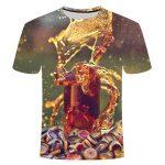 T-shirt Casual da Uomo Stampata in 3D (birra, hamburger, aquila) - immagine 5