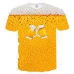 T-shirt Casual da Uomo Stampata in 3D (birra, hamburger, aquila) - immagine 4
