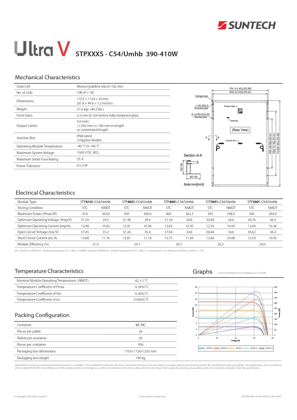 Suntech Pannello Solare 400 Watt STP400S - C54/Umhb Cornice Nera - immagine 4