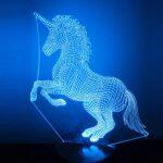 Unicorno - Lámpara holográfica con iluminación óptica 3D