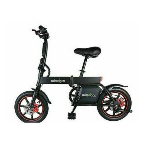 Bicicletta elettrica nera pieghevole facile