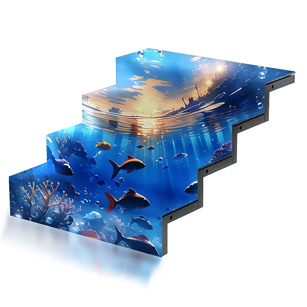 Staircase-Shaped Interactive LED Screen dynamic HD visual display